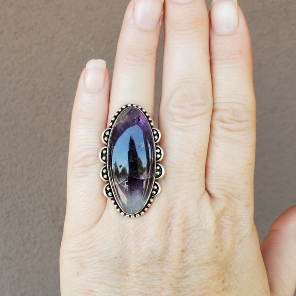 New Amethyst Lace 925 Silver Statement Ring. - Picture 7 of 12